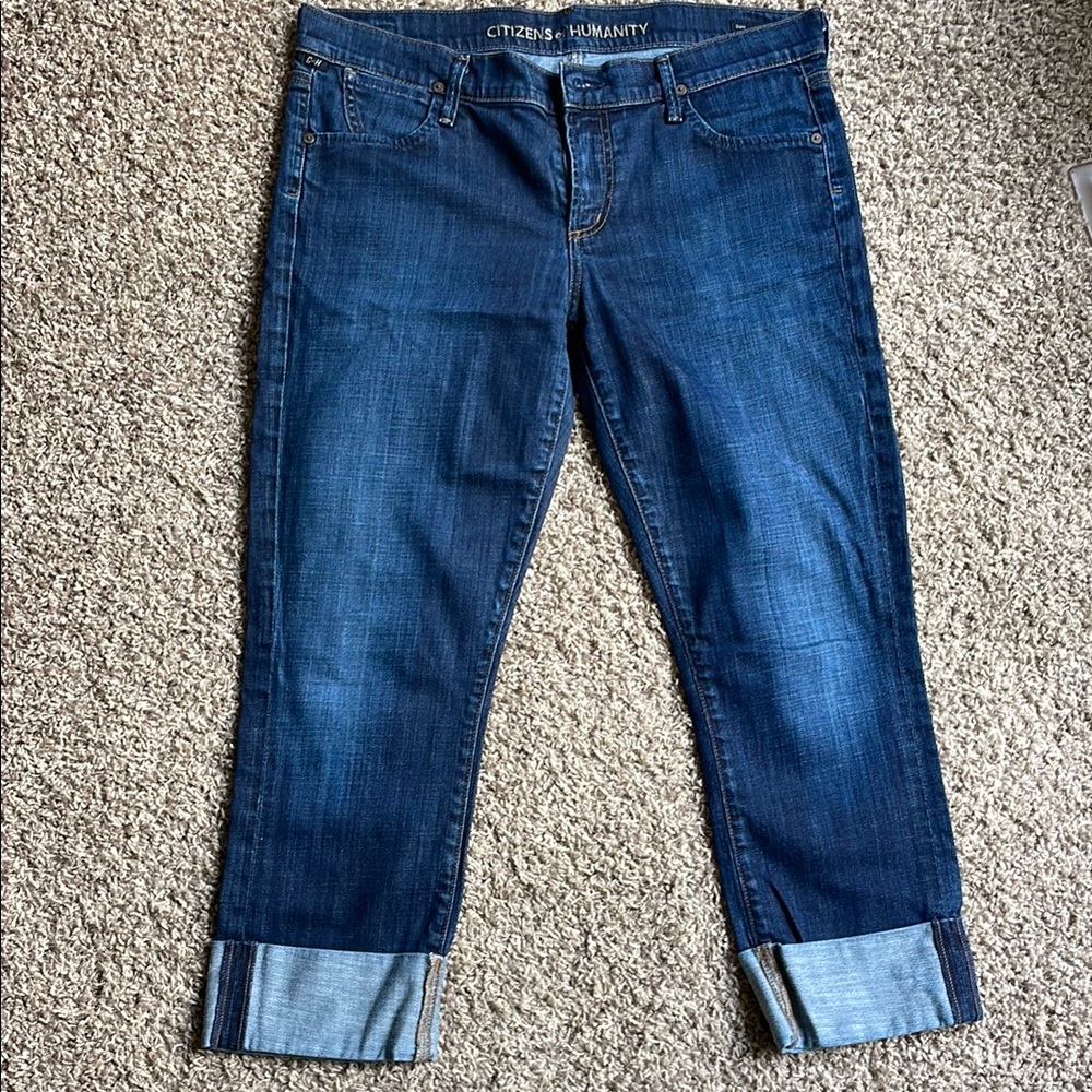 Citizens Of Humanity Blue Ankle Cropped Jeans